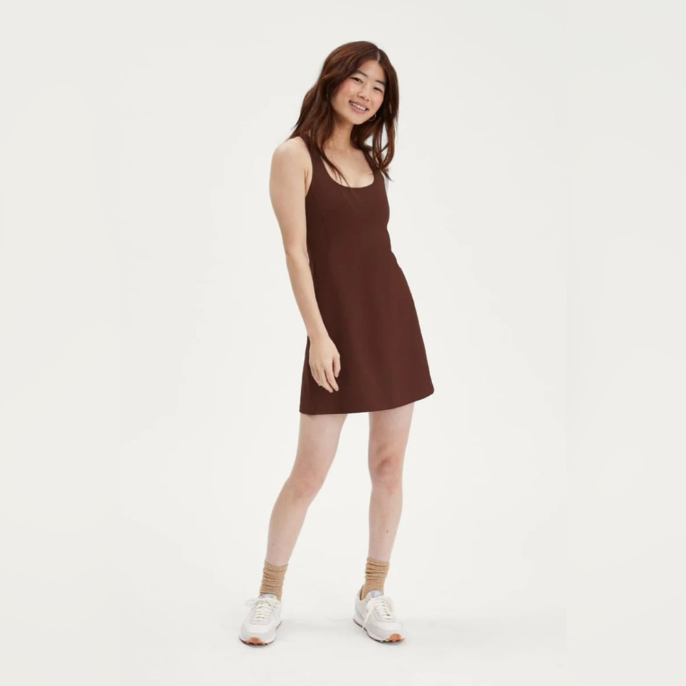 Girlfriend Collective Medium Paloma Racerback Dress in Earth